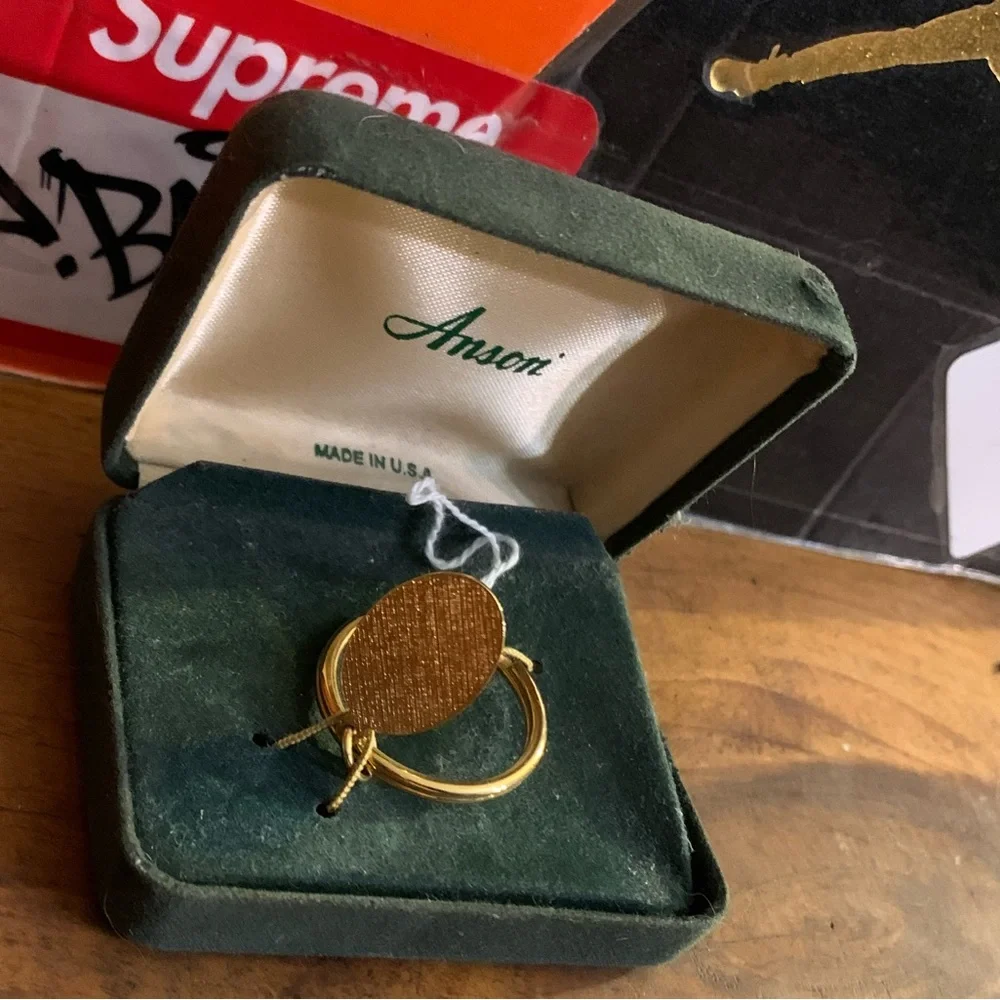 ANSON-gold plated engrave-able key ring